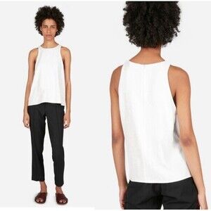 Everlane Top Womens 12 White High-Neck Summer Minimalist Comfortable Chic Tank